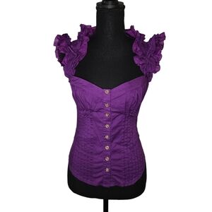 Y2k Purple Bebe Ruffle Corset Top 💜